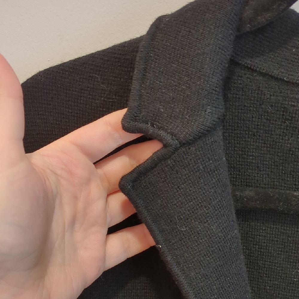EUC Talbots Merino Wool Black Cardigan Blazer Size 3X Academia Preppy Minimalism - Picture 3 of 11